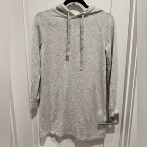 Lou & Grey long Sleeve Hoodie Dress gray XS nautical coastal soft G